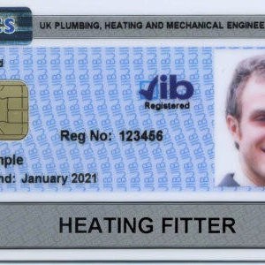 Heating Fitter (Blue and Gold) Card